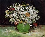 Vincent van Gogh Vase with Zinnias and Other Flowers painting